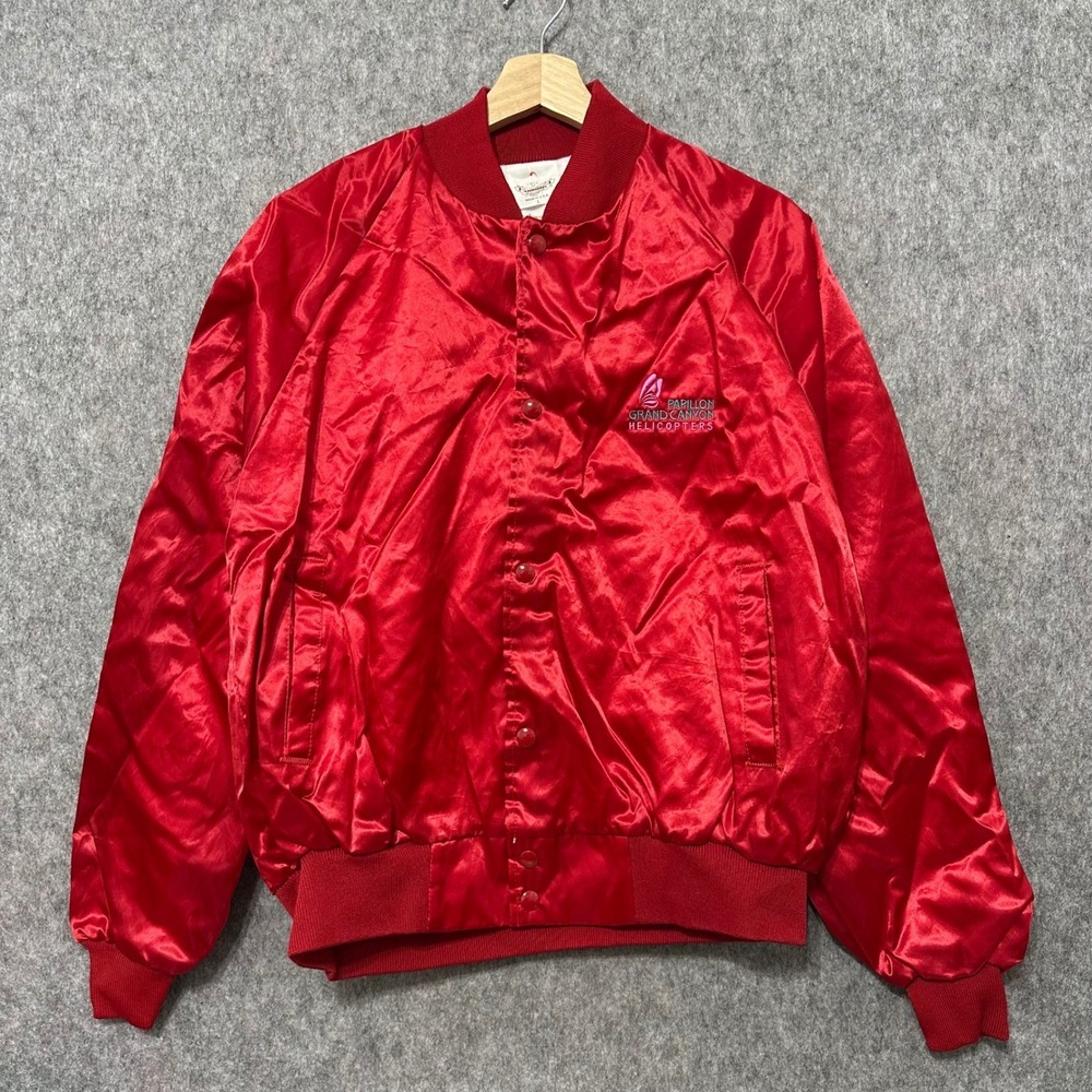 Vintage Auburn Mens Papillon Grand Canyon Helicopters Bomber Jacket Sz L